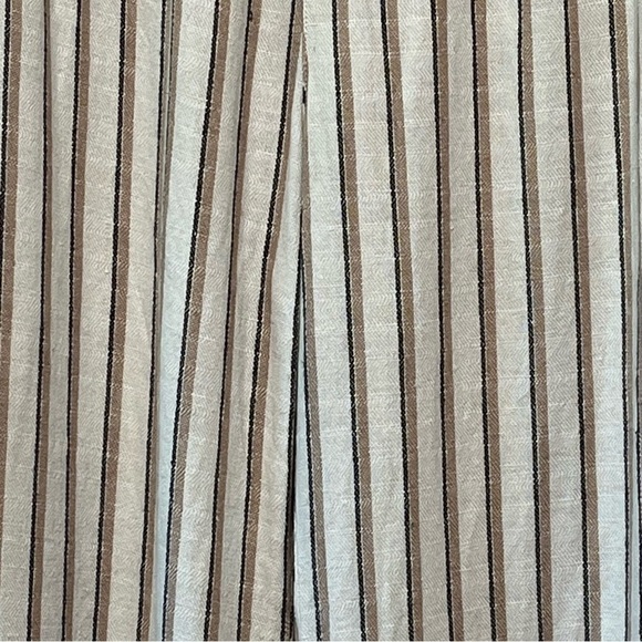 OLD NAVY Linen Blend Wide Leg Pants Women's Size L Grey Multi Stripe Beach BOHO - Picture 11 of 16